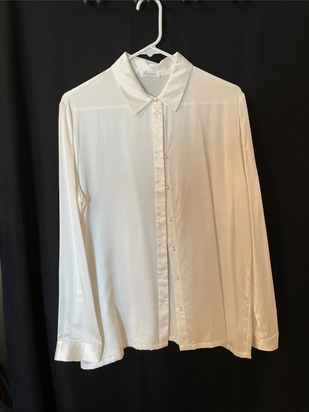 Lily Silk Button-Down Blouse | mulberry silk | size Large | silk shirt